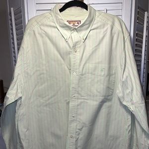 💕 4/$25 Caribbean Joe Green & Pink Striped Button Down
